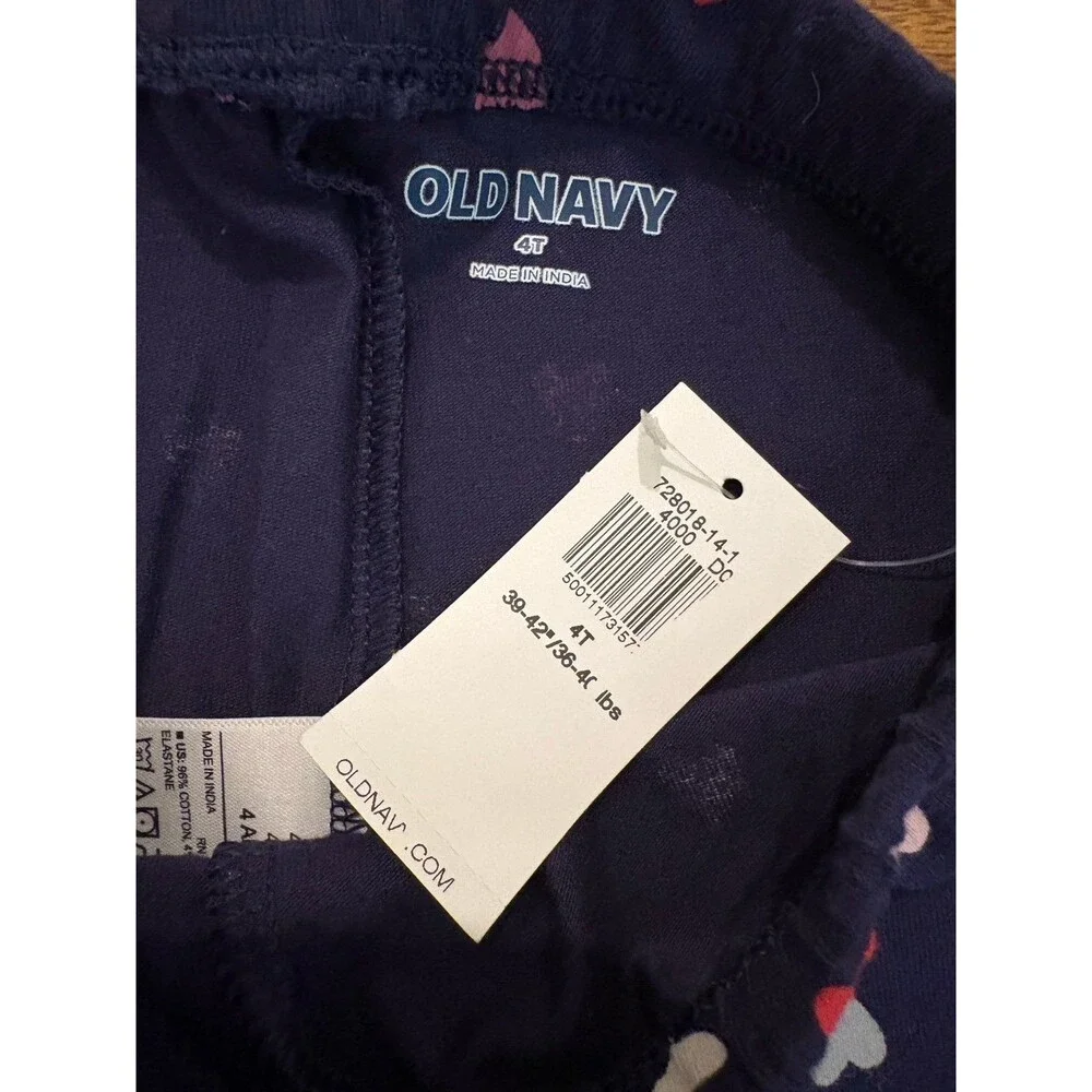 NWT/NWOT Girls Leggings, Old Navy and Carters, Navy, Pink, Hearts, Size 4T